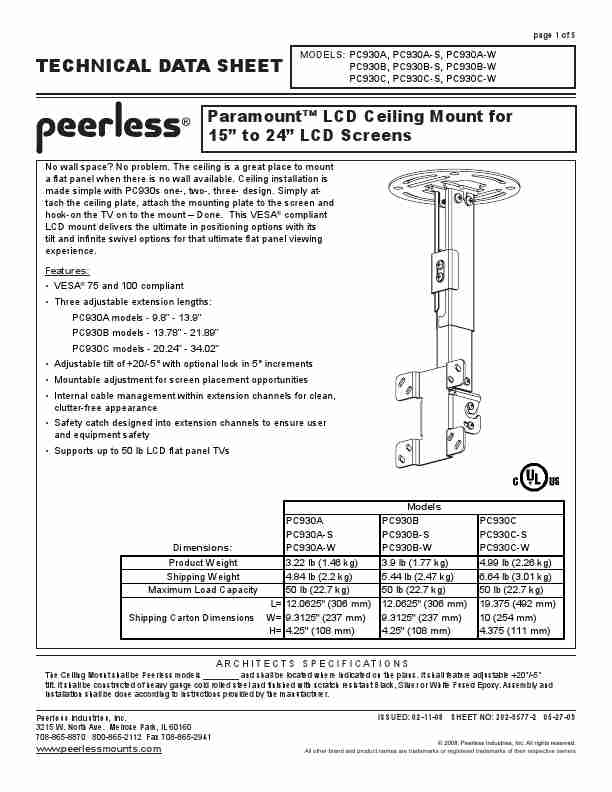 Peerless Industries TV Mount PC930A-S-page_pdf